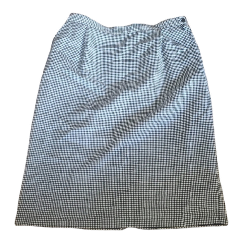 Vintage Pendleton Black and White Gingham Wool Skirt 1980s